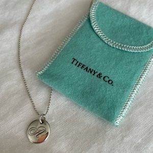 Tiffany & Co. Letter A Disc Necklace